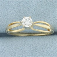 Diamond Solitaire Engagement Ring in 14k Yellow Go