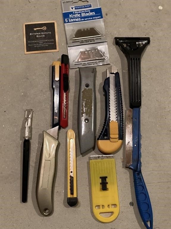 Lot of Knives, Blades, & Scrapers