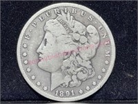 1891-O Morgan Silver Dollar (90% silver)