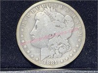 1881-O Morgan Silver Dollar (90% silver)