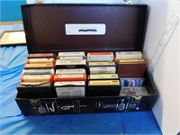 CASE CONTAINING 8 TRACK TAPES