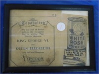 FRAMED NEWSPAPER CLIPPINGS - "CORONATION"