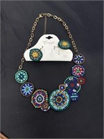 Indian Themed Fashion Necklace w/ Matching Earring