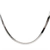 30" Herringbone Chain Necklace Sterling Silver