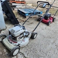 21" White Push Mower in working order