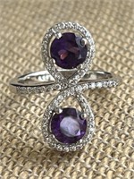 Sterling Silver Ring w/ Amethyst