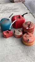 Metal and plastic gas cans (6 pc)