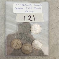 4- Sterling Silver Canadian fifty cent coins
