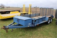 BLUE TANDEM AXLE 14' X 6.5'  UTILITY TRAILER WITH
