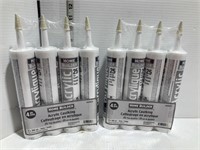 8 tubes of ivory acrylic caulking