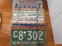 9 - NEWFOUNDLAND LABRADOR LICENCE PLATES -