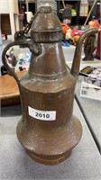 Antique copper olive oil, can
