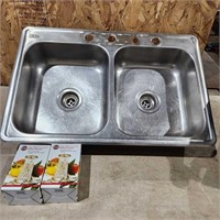 Double Stainless Sink 2 Unused Salsa screens