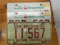 3 NEW BRUNSWICK LICENCE PLATES - 1969