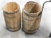 2 WOODEN NAIL KEGS APPROX 19"H