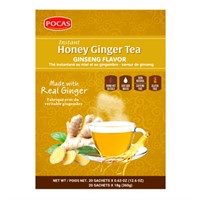 Pocas Honey Ginger Tea with Ginseng 20 Pack
