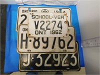 4 ONTARIO LICENCE PLATES - 1962, 1963, 1964