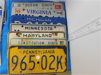 7 US LICENCE PLATES - PENNYSLVANIA, CONNETICUT