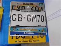 5 LICENCE PLATES - HAWAII, 2- US VIRGIN ISLANDS,