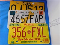 3 LICENCE PLATES - CUBA, NEW MEXICO, GUAM