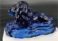 Fenton Art Glass Lion Paperweight Uv Reactive