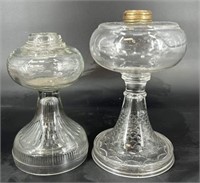 2 Antique Oil Lamps Uv Reactive