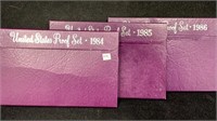 (3) US Proof Sets: 1984-S, 1985-S, 1986-S