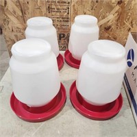 4- Unused 1G poultry waterers