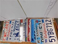 9 US LICENCE PLATES - 2-CALIFORNIA, KANSAS,