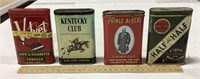 4 Tobacco tins, Prince Albert, Half & Half -full/