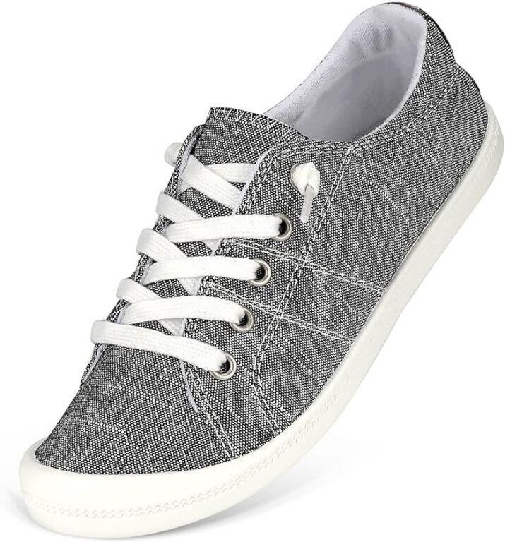 Hxlber Canvas Sneakers for Women Low Top Round