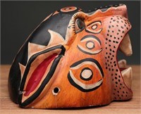 Mexican Folk Art Hand Carved Jaguar Mask