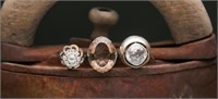 Sterling Silver Glamour Rings (3) 19.84g