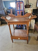 PINE WASH STAND WITH 1 DRAWER