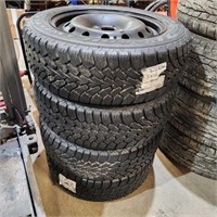 4 - 205/55R16 Winter Tires on Rims 90% Tread