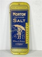 Morton Salt Lithographed Tin Thermometer