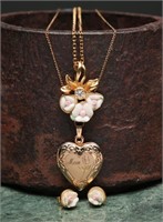 14k Gold-filled "Mom" Locket & Avon Necklace +