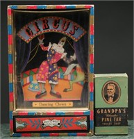 Vintage Circus Dancing Clown Music Box +