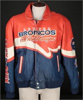 Men's XL Denver Broncos B2B Leather Bomber Jacket