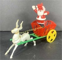 Vintage Plastic Santa and Reindeer Candy Holder