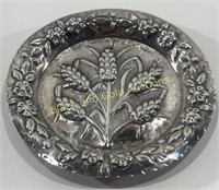 Marked 1000 Silver Floral Saucer