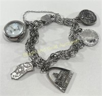 Marked Sterling Silver Charm Bracelet