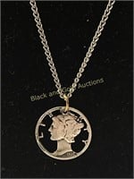 Unmarked Hand Carved US Coin Necklace