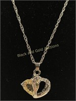 Marked 925 Chain Yellow Heart Necklace
