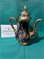 Black and Gold Teapot 10 1/2”x8 1/2”