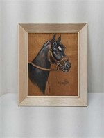 K. Romanick Canadian Artist Horse Oil Painting