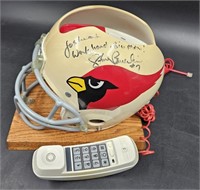 Steve Beuerlein Autographed Cardinal Helmet Phone