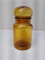 Vintage Amber Glass Storage Jar