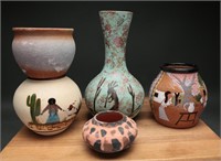 Mexican & Paraguayan Pottery + (5)