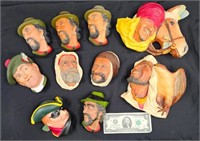 10 Bossons Vintage Head Busts Wall Hangings